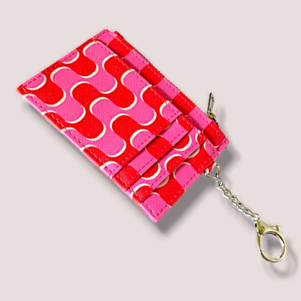😎👛4/$20 Super Cute Pink Clip-On Card Carrier with Zip Change Compartment - Picture 4 of 7